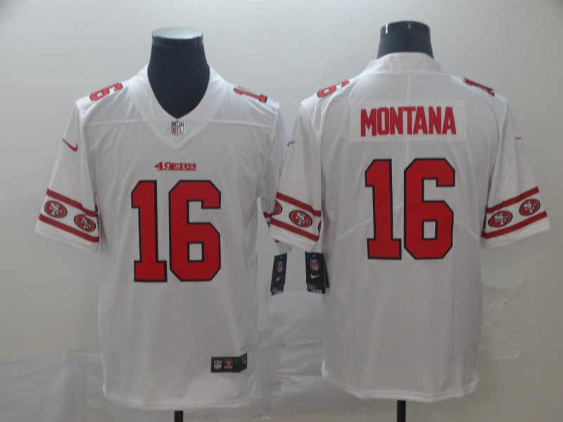 Men's San Francisco 49ers Joe Montana #16 White Authentic Jersey